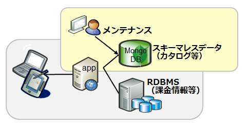 スキーマレスが向いているデータのみをMongoDBで処理